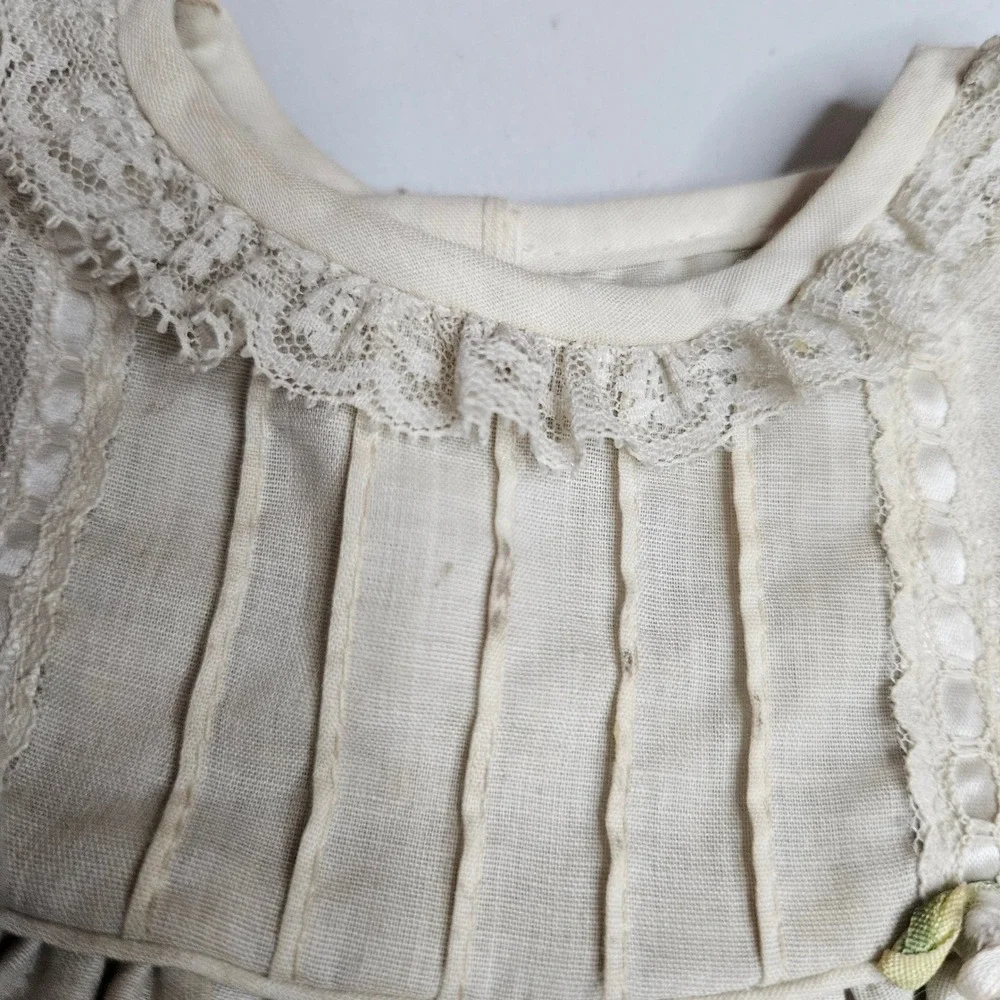 Vintage Christian Dior Enfant‎ Baby Dress Cream Lace Pintuck Heirloom French